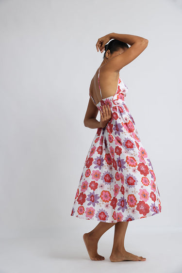 Red Floral – Spaghetti Strap Beach Dress