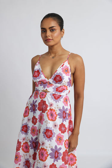 Red Floral – Spaghetti Strap Beach Dress