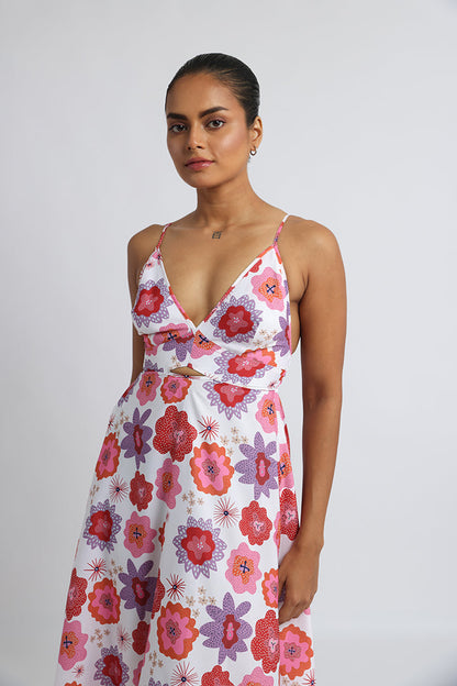 Red Floral – Spaghetti Strap Beach Dress
