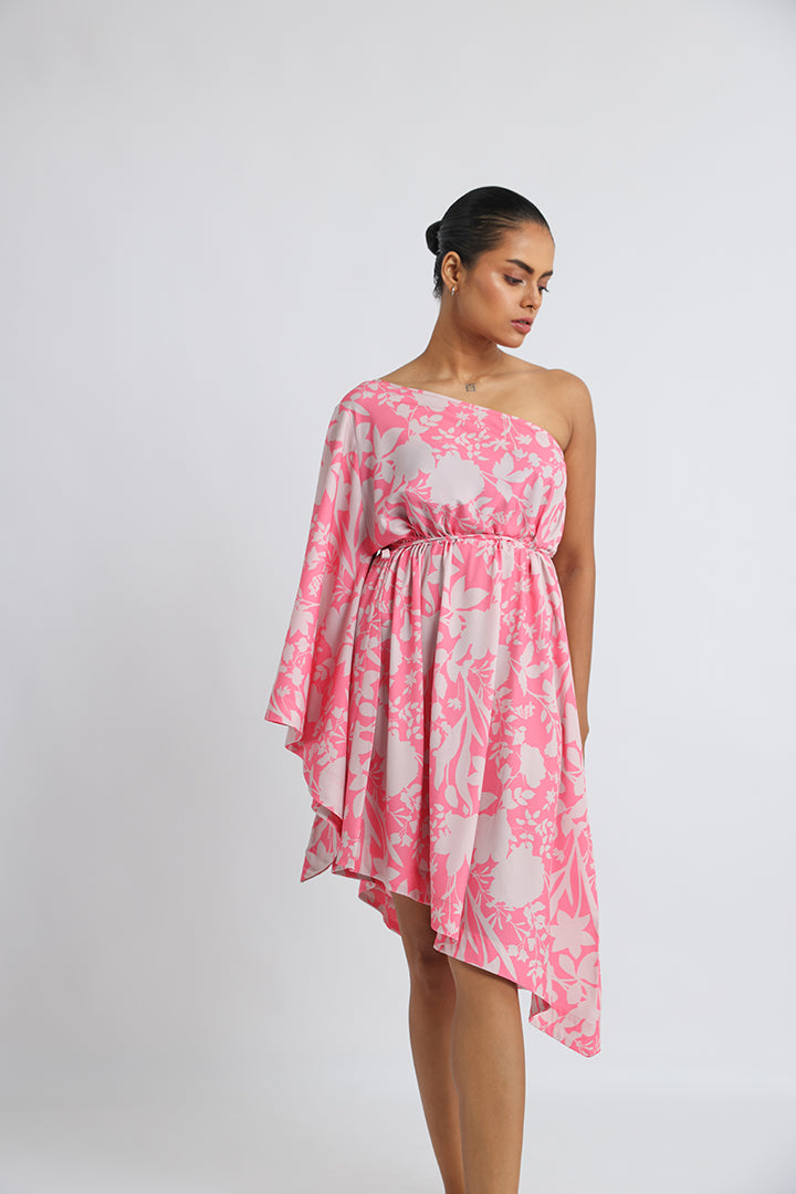 One-Shoulder Floral Printed Beach Dress: Day-to-Night Elegance