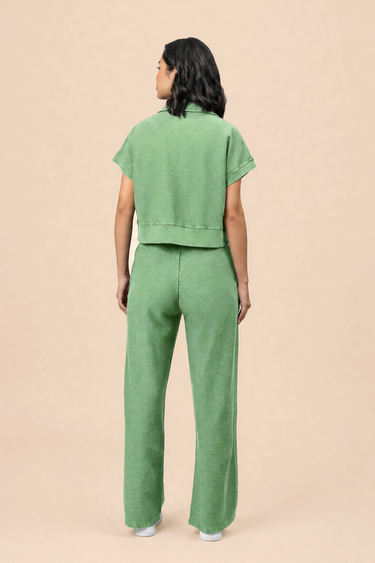 Eucalyptus Reverse Terry Cropped Polo