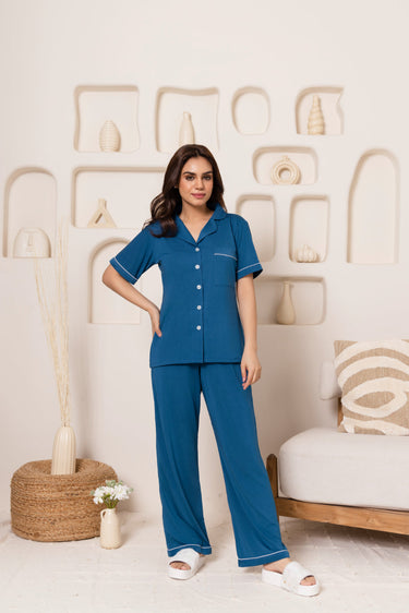 Blueberry Notched Pajama Set