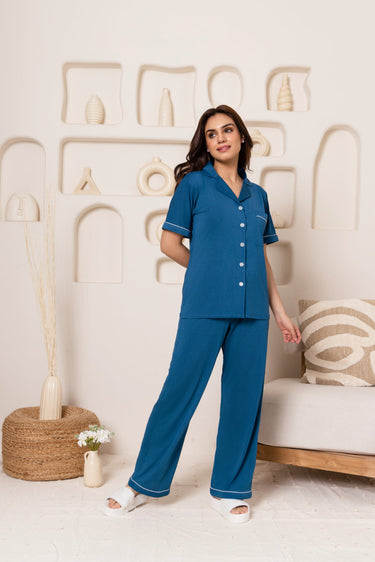 Blueberry Notched Pajama Set