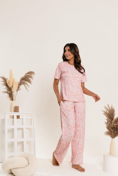 Blushing Lines T-Shirt Pajama Set