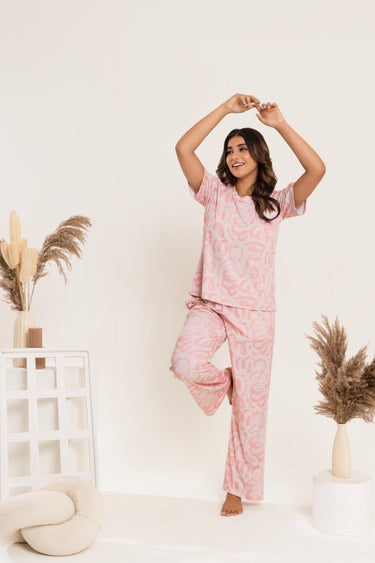 Blushing Lines T-Shirt Pajama Set
