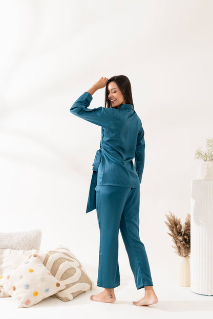 Teal Wrap Around Pajama Set