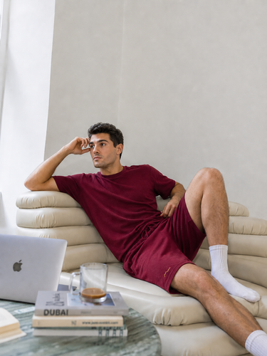 Short Sleeves Loungewear - Merlot