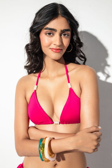 Beads Pink Bikini Set