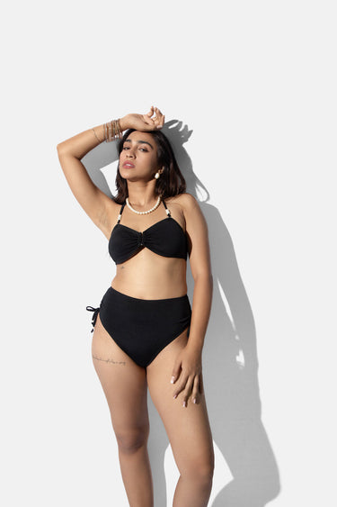 Black Bandeau Bikini Set