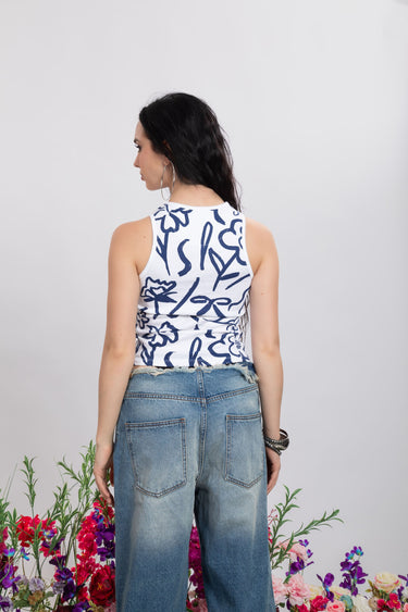 Blue Print Tank Top