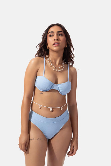 Blue Underwired Bikini Top