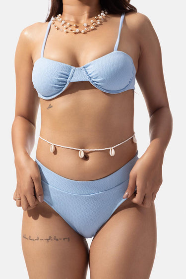 Blue High Waist Bikini Bottom