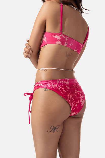 Pink Floral Print Bikini Bottom