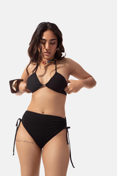 Black Halter Neck Bikini Set