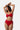 Red Textured Bandeau Bikini Top