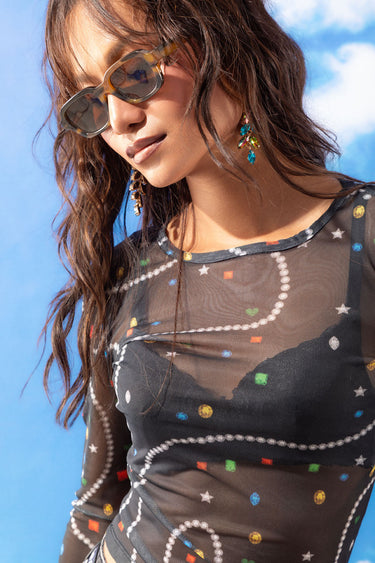 Cyber Gems Mesh Top