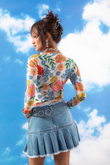 Garden Glaze Mesh Top