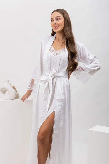 Pure Seduction Full Length Satin Robe Set