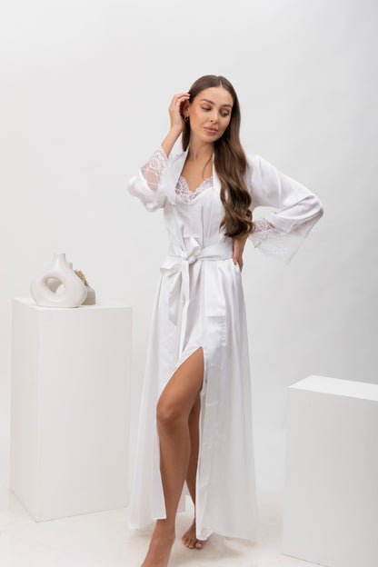 Pure Seduction Full Length Satin Robe Set