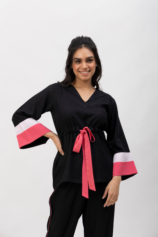 Bella Knot Black Cotton Pj
