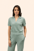 Calming Green Ottoman Cropped Polo