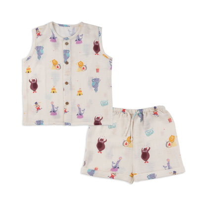 Organic Muslin Vest & Shorts Set
