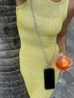 Grey Crystals Crossbody Phone Sling