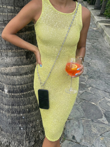 Grey Crystals Crossbody Phone Sling