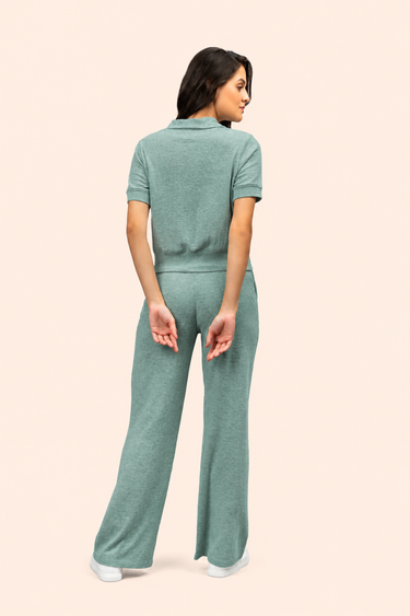 Calming Green Ottoman Cropped Polo