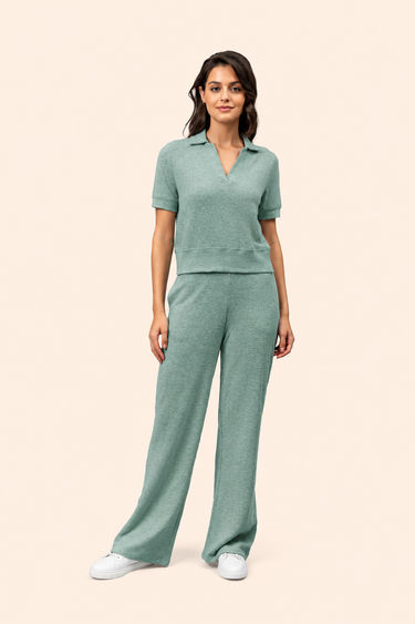 Calming Green Ottoman Cropped Polo