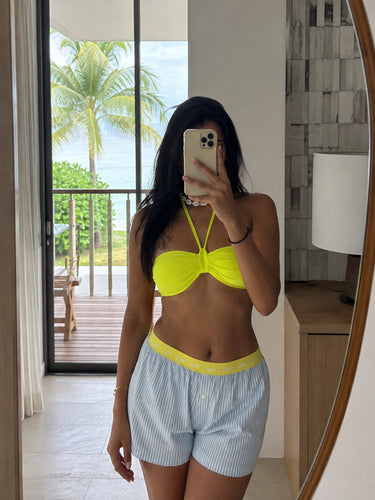 Neon Halter Bikini With Lounge Coverup