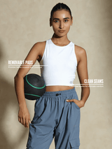 Shop-Keyhole Back Crop Top with Clasp White