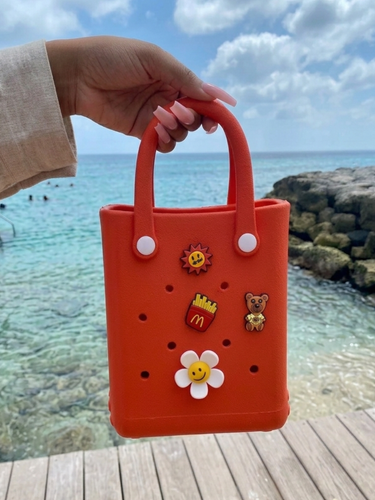 Orange Croc Tote Bag