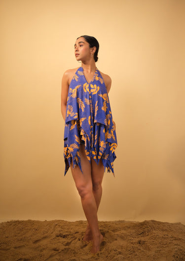 Cobalt Canopy – Flounce Halter Swimdress