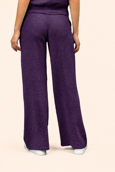 Plum Ottoman High-Rise Wide-Leg Pant