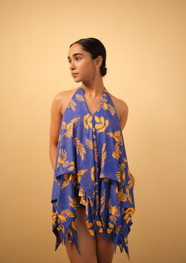 Cobalt Canopy – Flounce Halter Swimdress