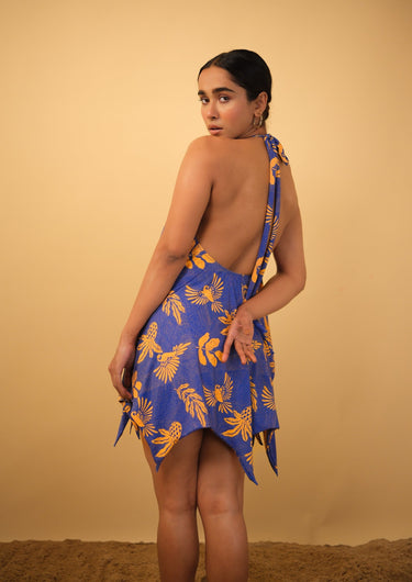 Cobalt Canopy – Flounce Halter Swimdress