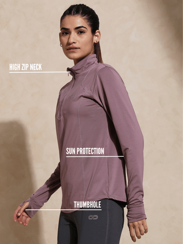 Shop-Women's Ath Runner Zip Neck Nirvana