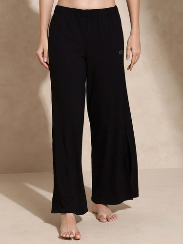 Shop-Zen Tee & Lounge Pants with Slit Black