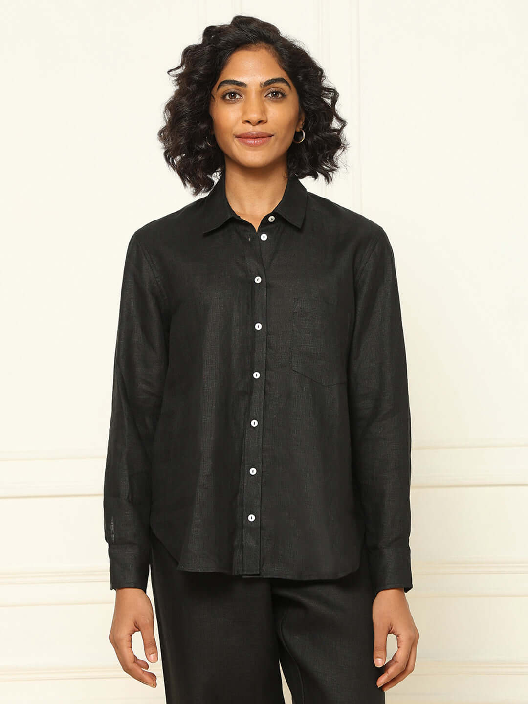 Shop-Linen Shirt Black