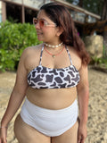Cow Lily Ruched Set (2 Pcs)