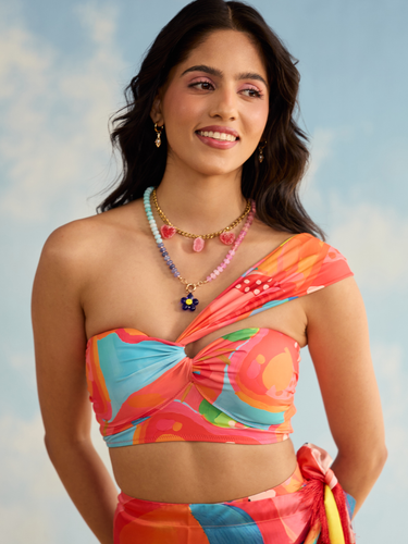 Pina Colada One Shoulder High Waist Bikini Set