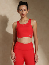 Valentine's special red high-impact action bra and luna sculpt leggings - Romantic gym wear gift for wife