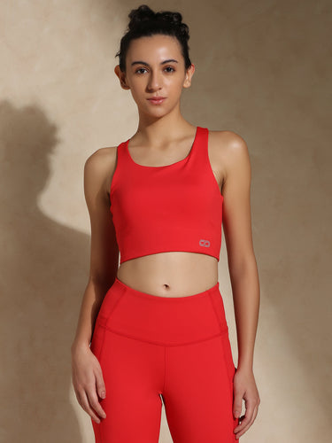 Valentine's special red high-impact action bra and luna sculpt leggings - Romantic gym wear gift for wife