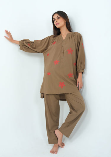 Rustic Bloom-Cotton Pajama Set