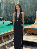 Black Starfish Detail Monokini & Skirt Set