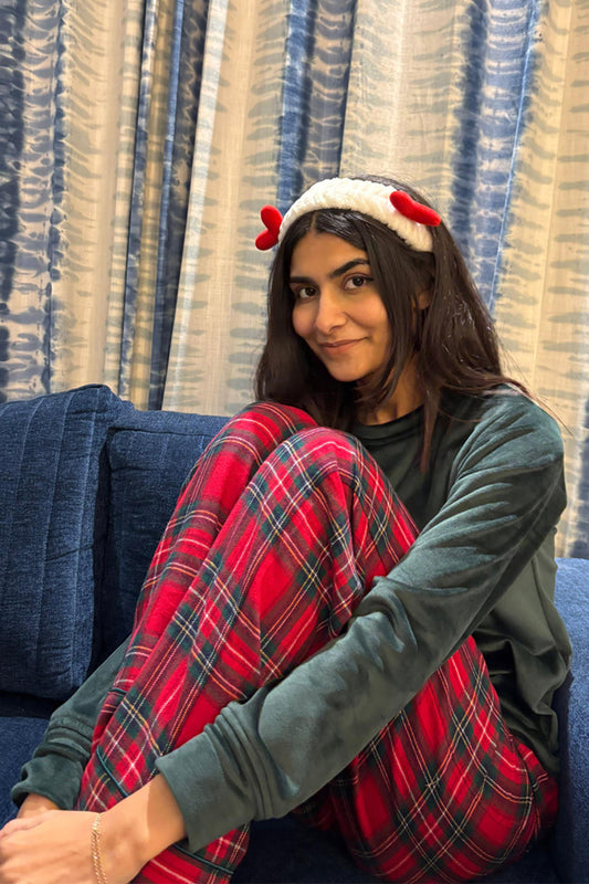 Flannel Pajama Set In Christmas Check