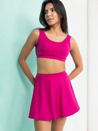 Magenta Charm Swim Skirt Set