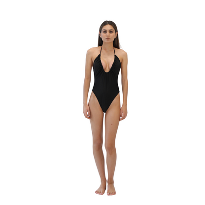 Scoop Neck Ruched One Piece