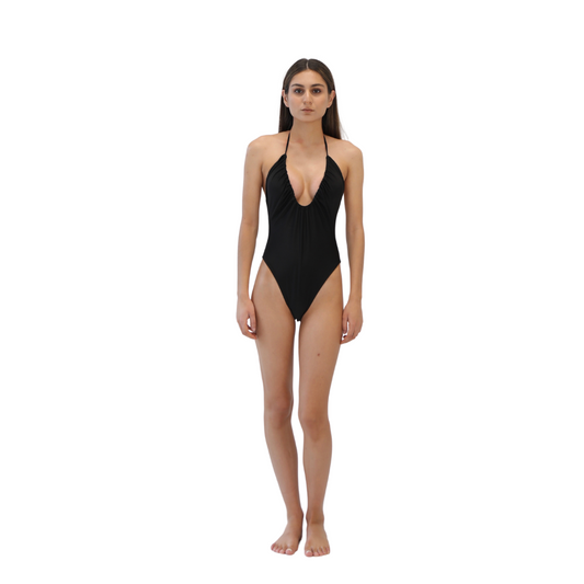 Scoop Neck Ruched One Piece